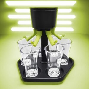 Distributeur de 6 shots - à fermeture individuelle, y compris 6 verres, distributeur de shots, distributeur de verres à liqueur
