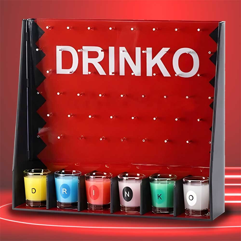 Drinko jeu à boire avec 6 verres à shot, plinko avec capsule, jeu à boire en verre à shot avec hasard