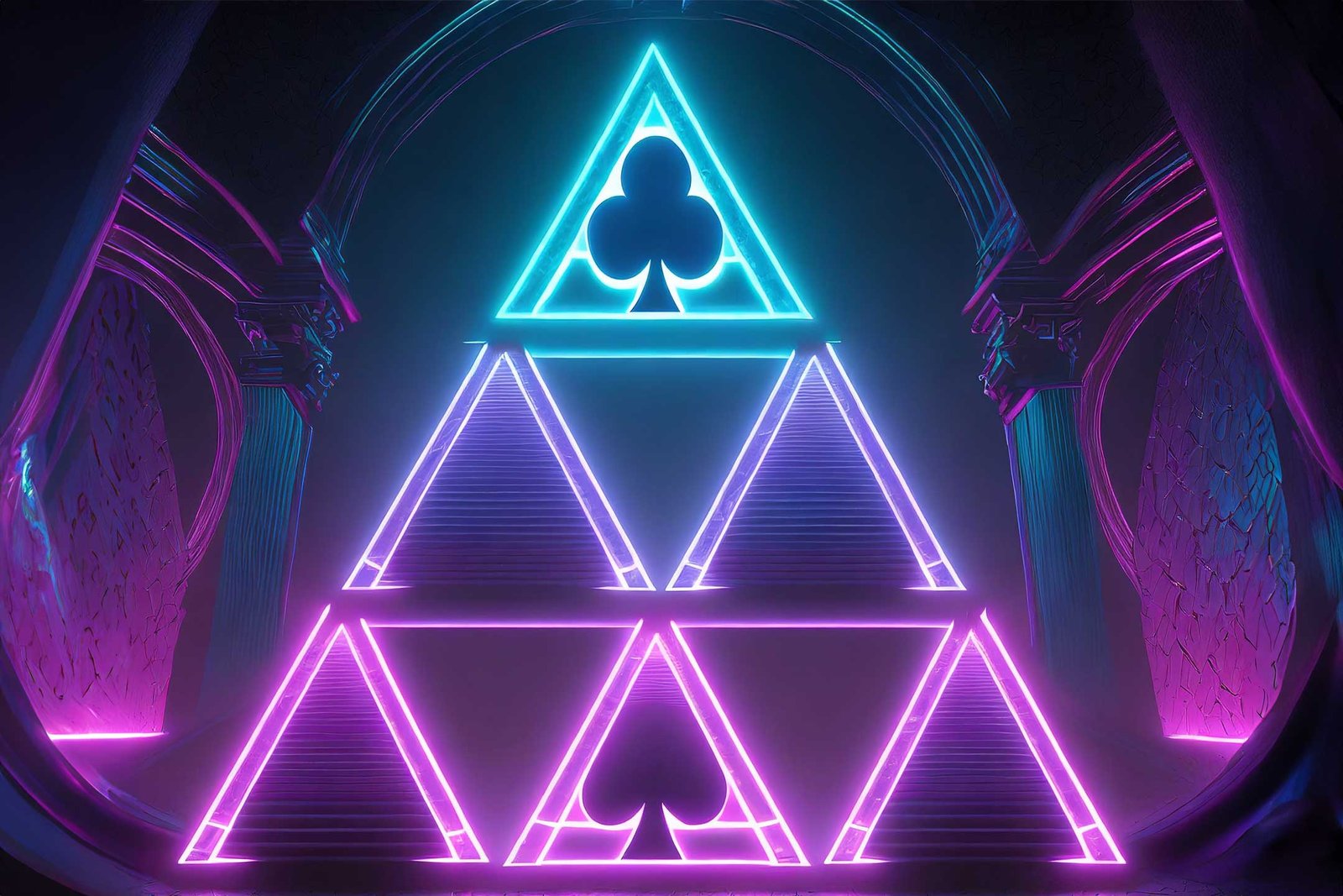 Pyramide avec signes cartographiques