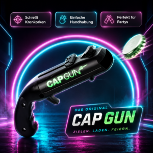 Capgun - Pistolet à capsules, décapsuleur, ouvre-bouteille, pistolet à sous-bocks avec une portée de tir de 5 mètres
