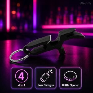4in1 Shotgun Tool - Ouvre-bière, décapsuleur, ouvre-boîte, porte-clés en un seul objet