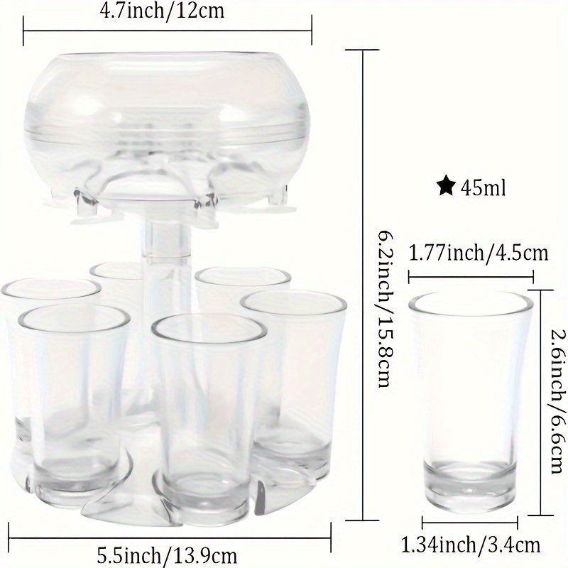 6er Transparenter Shot Verteiler, Shotdispenser, Schnapsglas Spender, Perfekt für Partys & Spiele – Image 4