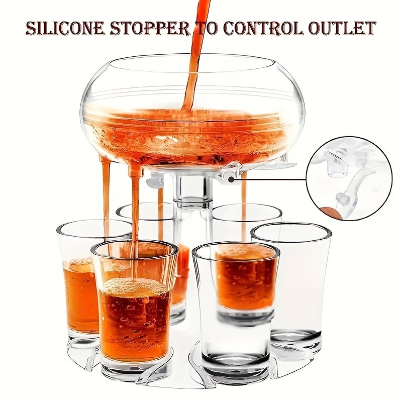 6er Transparenter Shot Verteiler, Shotdispenser, Schnapsglas Spender, Perfekt für Partys & Spiele – Image 3