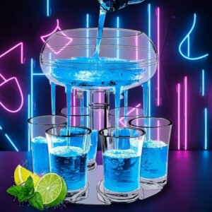 Distributeur de 6 shots transparents, distributeur de shots, distributeur de verres à liqueur, parfait pour les fêtes & les jeux