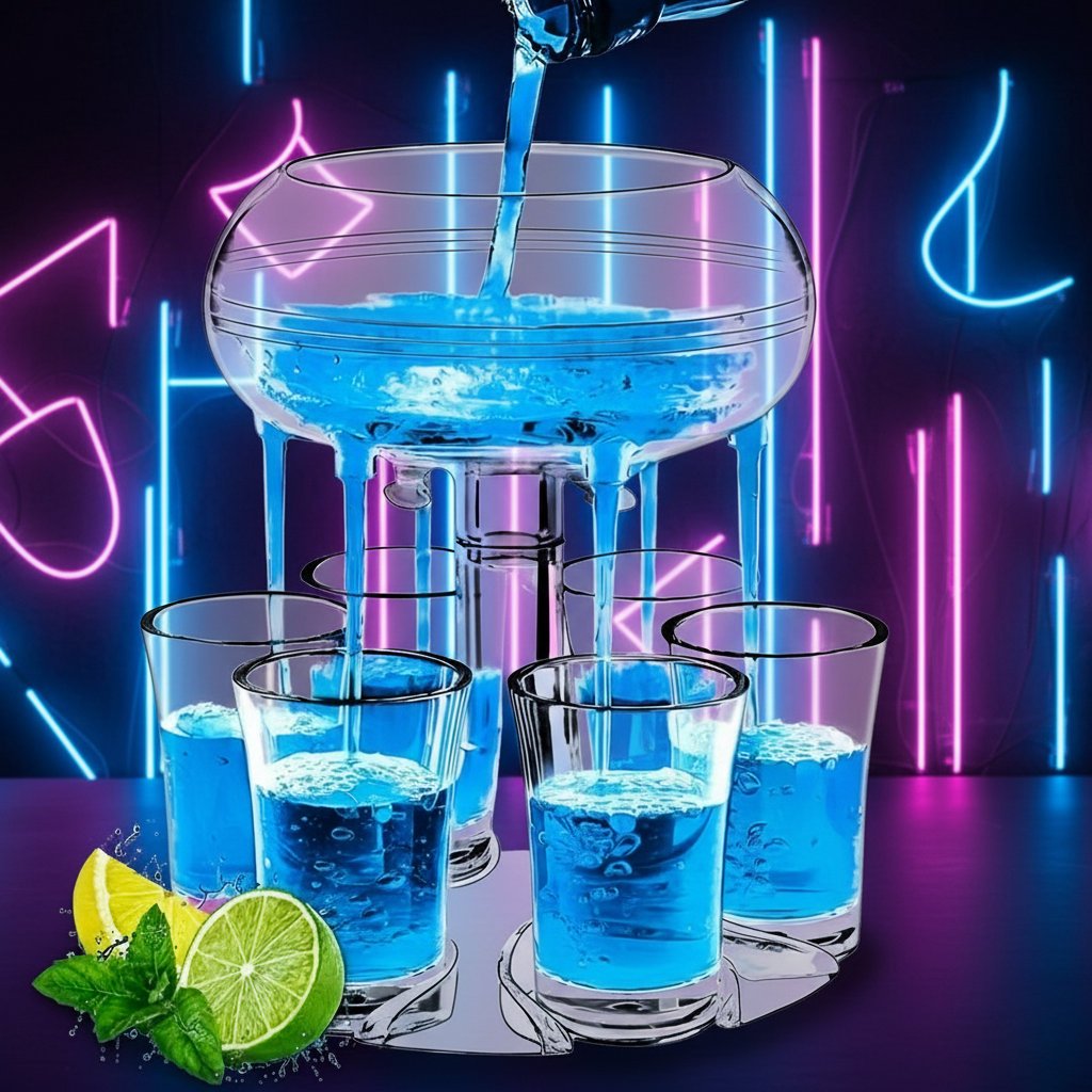 Distributeur de 6 shots transparents, distributeur de shots, distributeur de verres à liqueur, parfait pour les fêtes & les jeux